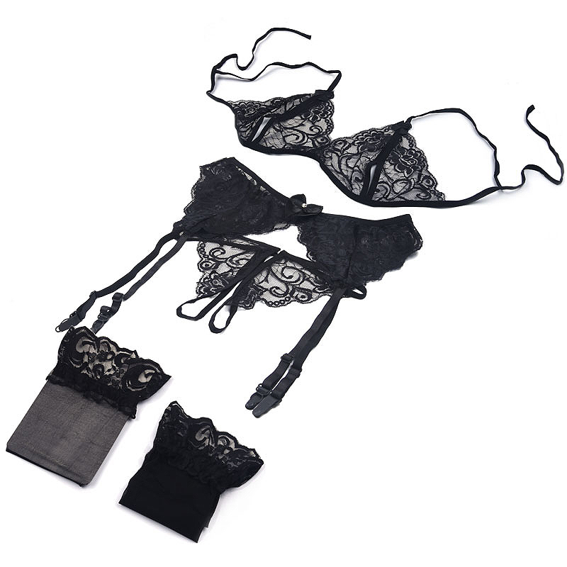 Sheer Mesh Bra - 1 ensemble de lingerie en dentelle