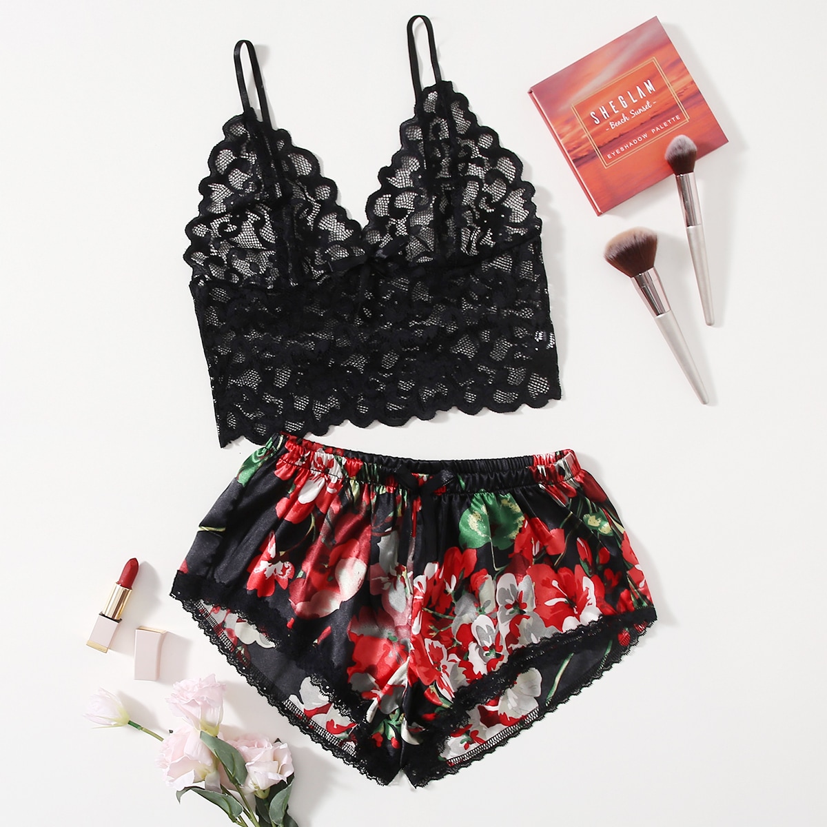 Ensemble de pyjama en dentelle - Lace Bralette Set avis et prix